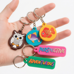 Bán buôn khuyến mại đầy màu sắc PVC xe mặt dây chuyền cao su tùy chỉnh bất kỳ hình dạng mềm tùy chỉnh PVC Keychain với logo của bạn Tên - Product Image 5