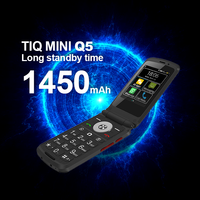 Teléfono Inteligente TIQ MINI Q5 con Tapa, Compatible con Google, 4G, Sistema Android Multilingüe, Pantalla Dual