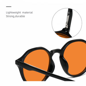 Montures optiques unisexes anti-lumière bleue à monture complète avec motif géométrique orange, design de mode personnalisé avec logo, classiques en gros - Product Image 5