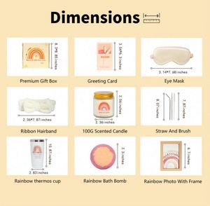 Tarjeta Arcoíris para Coche con Marco de Fotos de 6 Pulgadas, Vela Aromática de Jazmín, Llavero y Set de Bolas de Baño para Ideas de Regalo de Tendencia 2025 - Product Image 3