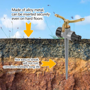 Arroseur de pelouse rotatif à 360 degrés avec buse en laiton et base en alliage de zinc durable, <span class=keywords><strong>arrosage</strong></span> <span class=keywords><strong>automatique</strong></span> pour jardin - Product Image 5
