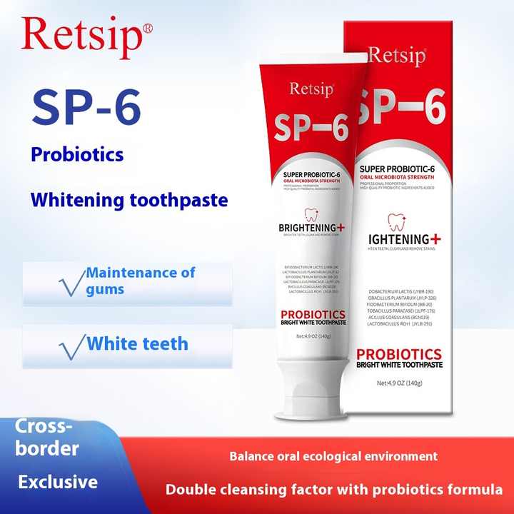 SP-6 probiotique menthe dentifrice 140g haleine fraîche et blanchiment des dents pour les dents sensibles anti-carie idéal pour les adultes usage domestique