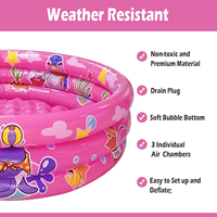 Piscine gonflable pour enfants à 3 anneaux, 48"X12", piscine pour tout-petits, piscine à balles gonflable pour bébés, petite piscine pour nourrissons