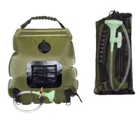 Sac de douche pliable portable 20L pour camping en extérieur avec chauffe-eau solaire et pomme de douche pour utilisation en autonomie
