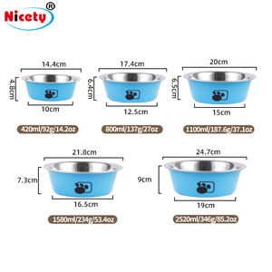 Mangkuk logam gaya Modern alat makan anjing antiselip portabel warna-warni dengan bagian bawah silikon untuk menyajikan makanan hewan dan kucing - Product Image 5