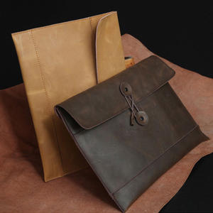 2025 nouveauté hommes cheval fou véritable cuir de vachette <span class=keywords><strong>document</strong></span> sac mince <span class=keywords><strong>porte</strong></span>-documents support multifonctionnel en gros - Product Image 5