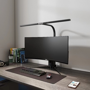 <span class=keywords><strong>Lampe</strong></span> de bureau LED moderne à double tête en aluminium, flexible, avec col de cygne, commande tactile, simple, pour lecture, à intensité variable, à <span class=keywords><strong>pince</strong></span>, pour table - Product Image 3