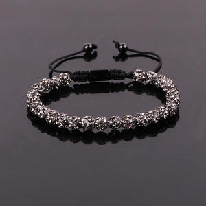 New Fashion Design Custom Logo Strass Polymer Clay Ball Perlen Makramee Armband für Frauen JBS12867 - Product Image 3