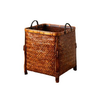 <b>Bamboo</b> Woven Basket Rectangle Tung Oil Finish Storage Living Room Use - Product Image 5