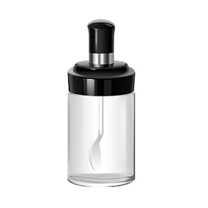 Glass sealed seasoning bottle seasoning jar moisture-proof spoon lid integrated seasoning jar