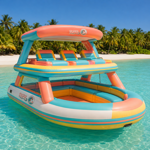 Isola Galleggiante Gonfiabile OEM per Parco Acquatico, Bar, Castello, Molo con Pavimento in PVC Drop Stitch per Yacht, <span class=keywords><strong>Marina</strong></span>, Uso Esterno, Lago e Spiaggia - Product Image 5