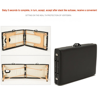 Meilleur lit de massage portable moderne en bois et table de salon pour extensions de cils avec design de valise pliable pour utilisation en extérieur