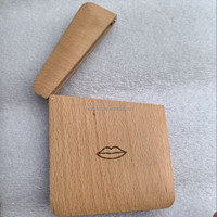 Boîte de rangement en bois de hêtre massif avec fermeture magnétique et logo gravé, étui de voyage portable en bois pour ruban adhésif buccal, porte-cartes