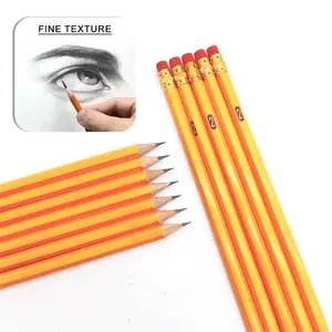Pas cher Jaune Aiguisé Standard HB crayons papeterie pour l'école bureau travail articles de papeterie de bureau