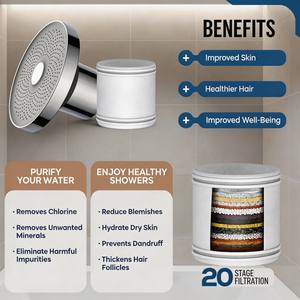 Filtro de Ducha Moderno y Ecológico con Acabado Cromado, Salida Única y Filtración Potente para Baño - Product Image 3