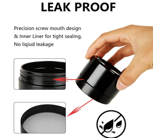 Bocaux en plastique à double couvercle Joint à vis étanche à l'air pour huiles essentielles de cire de beurre corporel-Crème de beauté noire cosmétique - Product Image 5