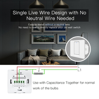 Interruptor de Luz Inteligente WiFi Tuya LangYeao de 1/2/3 Botones, Funciona con Alexa y Google Home, con/sin Cable Neutro