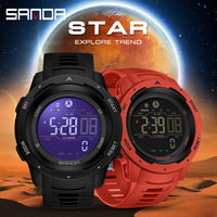 Montre connectée sportive multifonctionnelle numérique étanche SANDA 2145 avec podomètre, alarme, compteur de calories, résistante aux chocs pour hommes