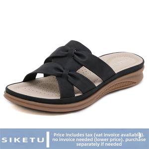 Nouvelles sandales compensées rétro confortables pour femme, collection Printemps 2026, légères, respirantes, avec tige en PU et doublure en cuir, grandes tailles - Product Image 2