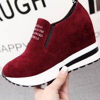Chaussures de sport à plateforme pour femmes, talons compensés cachés, style décontracté