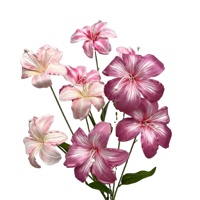 Bunga Sutra Buatan untuk Hari Valentine dan Pernikahan, Rangkaian Daylily Lily 3 Kepala, Cetakan Injeksi, Warna Dapat Disesuaikan
