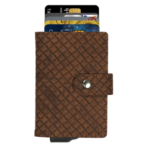 Portefeuille porte-cartes en aluminium CardHoda avec motif géométrique, fermeture à pression, plusieurs emplacements pour cartes, design court unisexe - Product Image 2