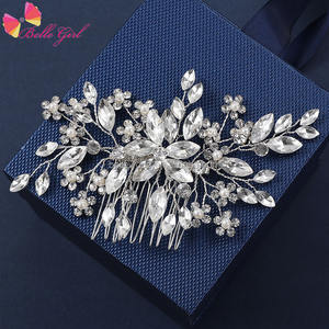 <span class=keywords><strong>Couronne</strong></span> de cheveux de mariée en <span class=keywords><strong>céramique</strong></span> faite à la main BELLEWORLD bijoux de mariage pour femmes en strass accessoires vente chaude - Product Image 5