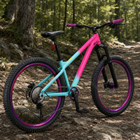 Vélo de montagne en alliage d'aluminium 27,5 x 2,35, 10 vitesses, frein à disque, fourche rigide pour Dirt Jump