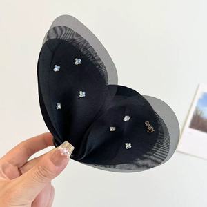 Pince à cheveux nœud en tissu chiffon effet nuage, grande pince à cheveux florale pour cheveux épais, barrette - Product Image 5