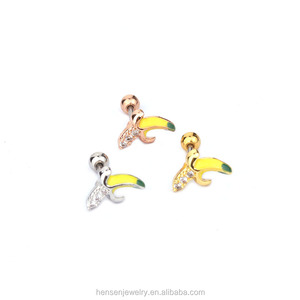 Pendientes de Cristal con Diseño de Frutas (Cereza, Limón, Plátano, Naranja) para Piercing Helix, Daith, Conch, <span class=keywords><strong>Tragus</strong></span> - Product Image 3