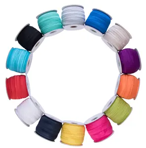 High elasticity colors fold over elastic tape Fold elastic 5/8 nylon twill tape bias binding tap