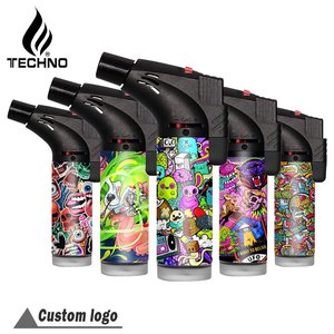Nouveau personnalisé rechargeable coupe-vent Rellenits Cartoon Encendedor Private Label Factory Single Jet Slant OEM ODM Briquet torche - Product Image 1
