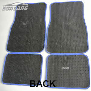 Set Completo di 4 <span class=keywords><strong>Tappetini</strong></span> Auto Personalizzati con Logo, Bordo Blu, in Velluto Premium Antiscivolo per <span class=keywords><strong>Audi</strong></span> A4/A5/Q3 - Product Image 3