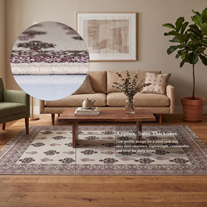 Tapis d'intérieur bohème en coton fait main, motif floral, écologique, attrayant pour les maisons modernes - Product Image 1