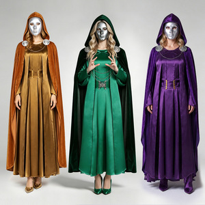 Ensemble de cosplay de sorcière Star's Edge Latveria, robe à capuche en satin, costume d'Halloween - Product Image 1