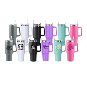 US Warehouse in Stock Custom Sublimation Blanks 40oz Stainless Steel Travel Mug Tumbler with Handle and Lid - Product Image 2