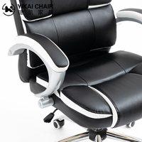 Chaise de bureau classique en cuir PU, dossier haut, rembourrage épais en mousse, chaise de direction pour bureau à domicile