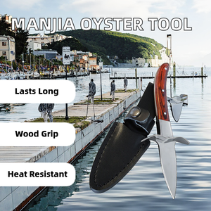 Coltello Apri <span class=keywords><strong>Ostriche</strong></span> Manjia Premium in Acciaio Inossidabile con Manico in Legno per Aprire <span class=keywords><strong>Ostriche</strong></span> e Frutti di Mare - Product Image 2