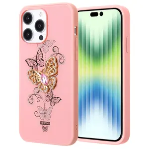 Luxury Butterfly Diamond Phone Case For Iphone15 promax Shell Cell Phone Case Back Cover