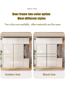 Hiện đại tủ quần áo đồ nội thất phòng ngủ trượt tủ quần áo cửa tủ quần áo tổ chức tủ quần áo phòng lưu trữ sang trọng bằng gỗ tủ quần áo tủ - Product Image 2