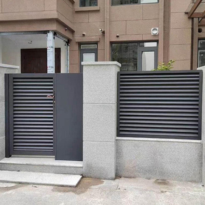 Clôture de jardin en alliage d'aluminium 4x6 pieds (1,2x3m) avec persiennes pour <span class=keywords><strong>balcon</strong></span>, panneau de clôture moderne à lattes, garde-corps de terrasse de villa, finition poudrée - Product Image 3