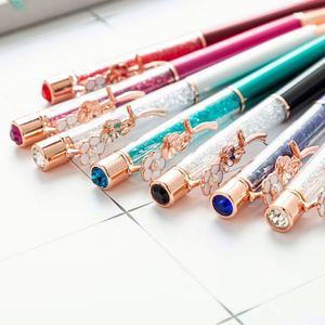 Creative Pearl Flower Clip Diamond Crystal Ballpoint Fun Beautiful Metal Signature Twist <b>Pen</b> Essential Back-To-School - Product Image 3