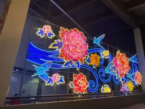Năm mới trang trí ngoài trời lớn Trung Quốc lễ hội đèn lồng hiển thị với đèn LED để bán