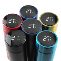 Bouteille intelligente mini personnalisée 2025 en acier inoxydable avec affichage LED de température, chargement USB et isolation thermique 24h - Vente en gros