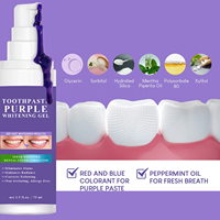 Gel Moussant Blanchissant pour les Dents Violet Correcteur de Couleur Jaune Dentaire Blanchisseur de Dents Élimine les Taches Améliore l'Éclat