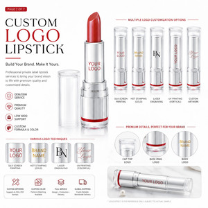 Lápiz Labial Mate de Marca Privada con Logotipo Personalizado, Vegano, Resistente al Agua, de Larga Duración, en Tubo Transparente, Venta al por Mayor de Maquillaje y Cosméticos - Product Image 2