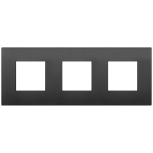 <b>Plate</b> 6M (2+2+2) Int71 CL Black 23.2x9x0.8 Wall <b>Switch</b> Cover - Product Image 1