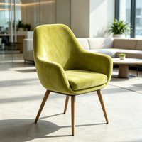 Canapés de bureau en velours, fauteuils en tissu verts, chaises de salle d'attente avec pieds en bois, personnalisation sur mesure, fabrication OEM, vente en gros
