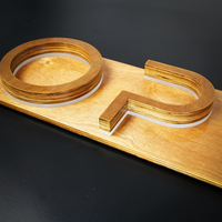 Lettre lumineuse en acier inoxydable 3D pour extérieur, en bois, rétroéclairée, avec logo imprimé UV, étanche IP65