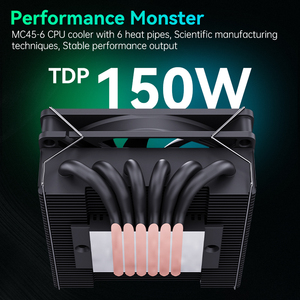 Enfriador de Aire para CPU SNOWMAN <span class=keywords><strong>Inimitable</strong></span>, LGA2011 1700 1200, 6 Tubos de Calor, Ventilador de Enfriamiento para CPU AM4 AM5, TDP 150W para PC - Product Image 3